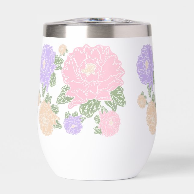 flower thermal wine tumbler (Front)