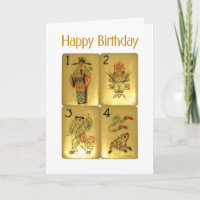 Flower tiles birthday card