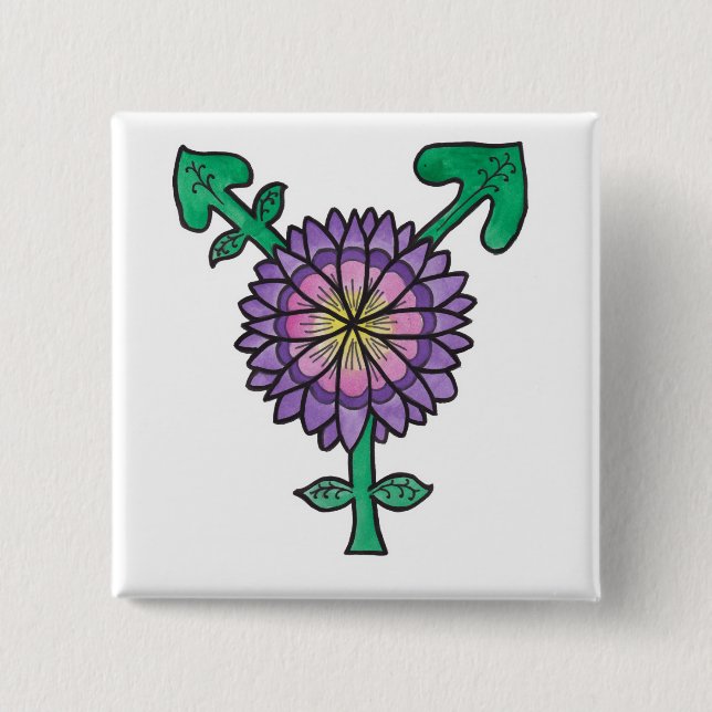 Flower Transgender Symbol Button (Front)