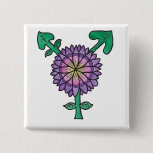 Flower Transgender Symbol Button