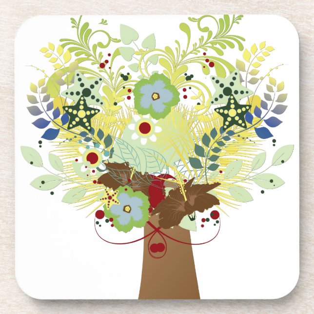 Flower Tree Drink Coaster (Front)