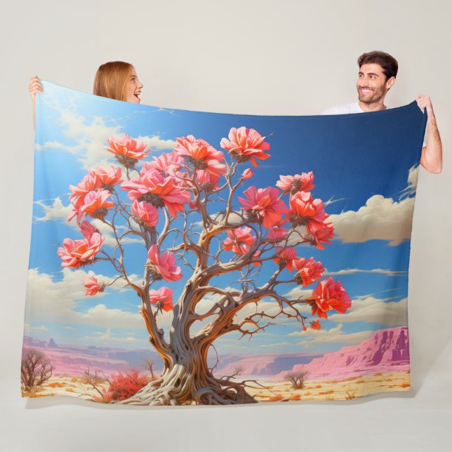 Flower Tree Fleece Blanket (In Situ)