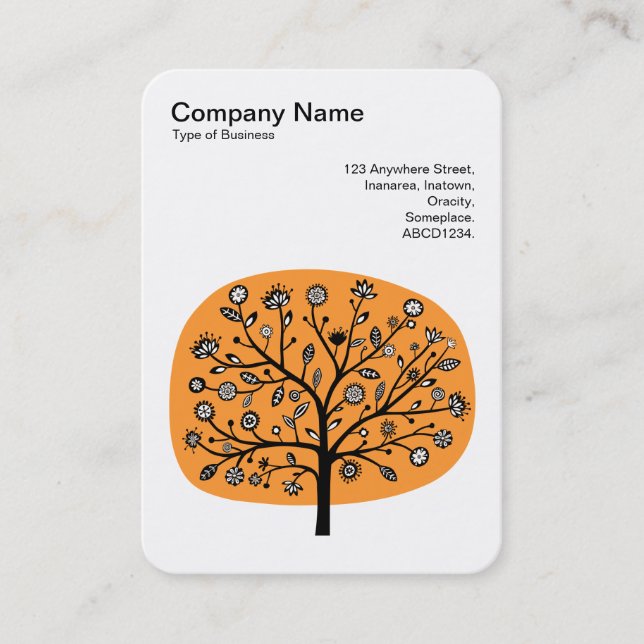 Flower Tree II - Light Orange Business Card (Front)