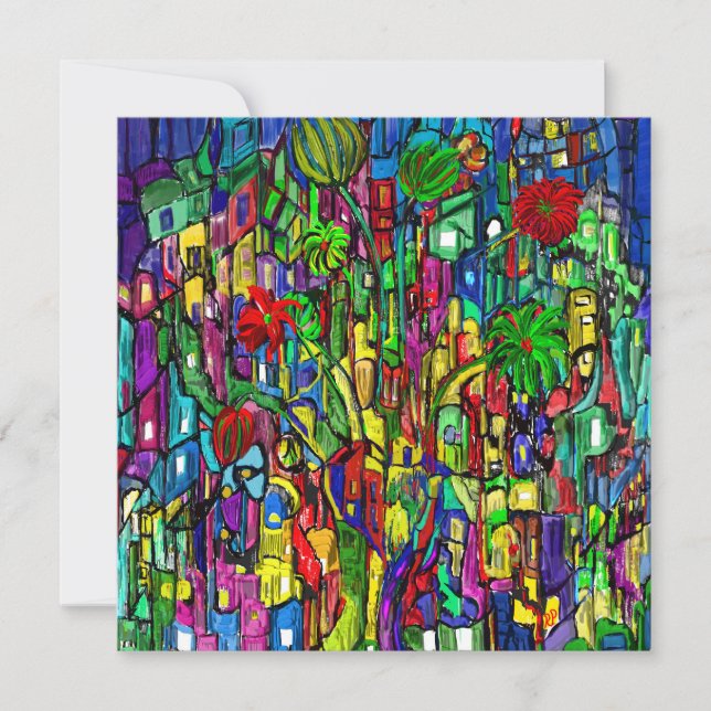 Flower tree in a sea of houses. (Front)