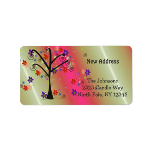 Flower Tree New Address Label