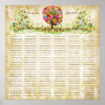 Flower Tree Print  Quaker Wedding Certificate