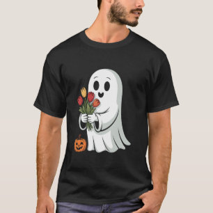 Flower Trick Or Treat Boo Florist Floral Halloween T-Shirt