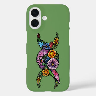Flower Triple Moon Symbol Blessed Be iPhone 16 Case