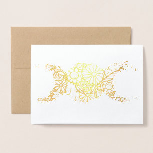 Flower Triple Moon Symbol Blessed Be Foil Card