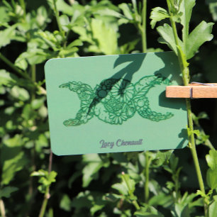 Flower Triple Moon Symbol Blessed Be Rubber Stamp