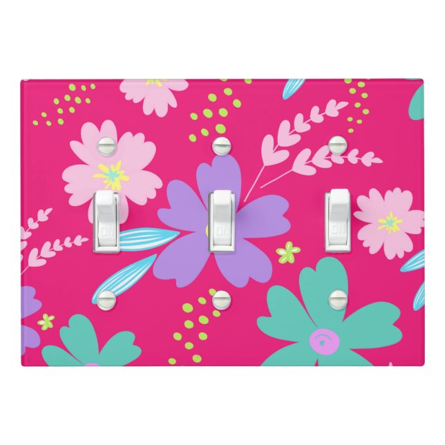 Flower Triple Toggle Switch Cover (In Situ)