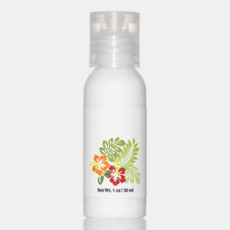 Flower Tropical Leaves Hibiscus Hawaii Red Orange. Hand Lotion