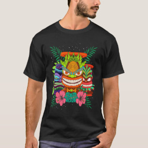 Flower Tropical Luau Party Floral Polynesian Tiki  T-Shirt