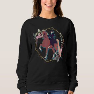 Flower Trotting Horse American Saddlebred Sweatshirt