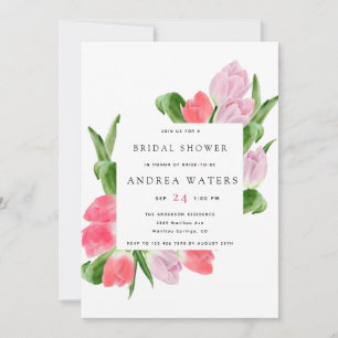 Flower Tulip Bridal Shower Invitation