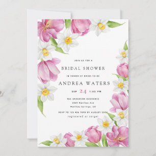 Flower Tulip Bridal Shower Invitation