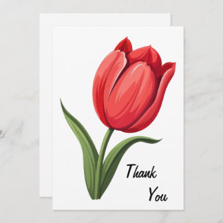 Flower Tulip Thank You Card