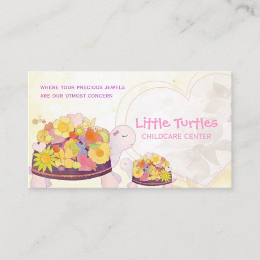 Customizable Little Turtles Childcare or Daycare Business Cards