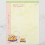 Flower Turtles Childcare Daycare Business Letterhead<br><div class="desc">Whimsical pink turtles and colorful spring flowers on their shells illustrated on custom Business | Personal Letterheads. Lovely stationery for CHILDCARE or DAYCARE BUSINESS. Or you may use them for your personal use. All the sample text can be easily personalized with your own wording. ((Contact ujean4791@gmail.com for custom work and/or...</div>