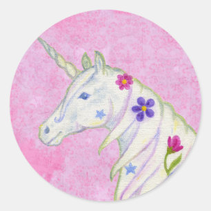 Flower Unicorn on Pink sticker