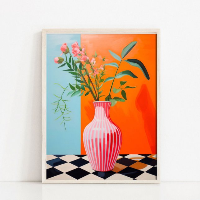 Flower Vase Art Print, Abstract Still Life Oil Pai Poster (Creator Uploaded)