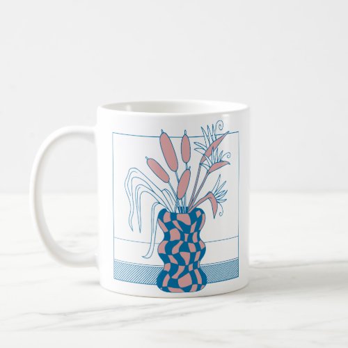 Flower vase design coffee mug