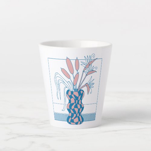 Flower vase design latte mug