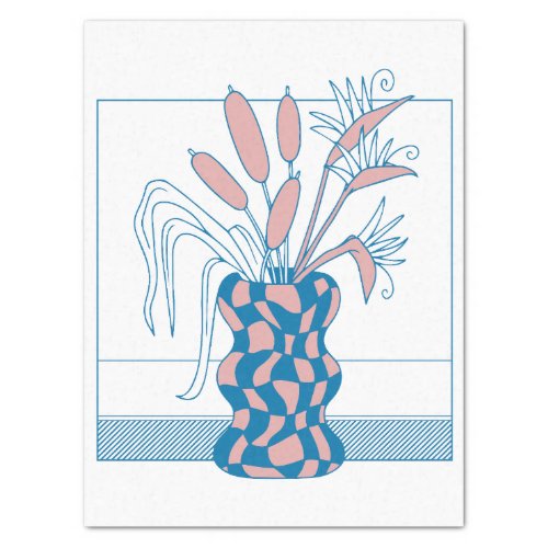 Flower vase design tissue paper