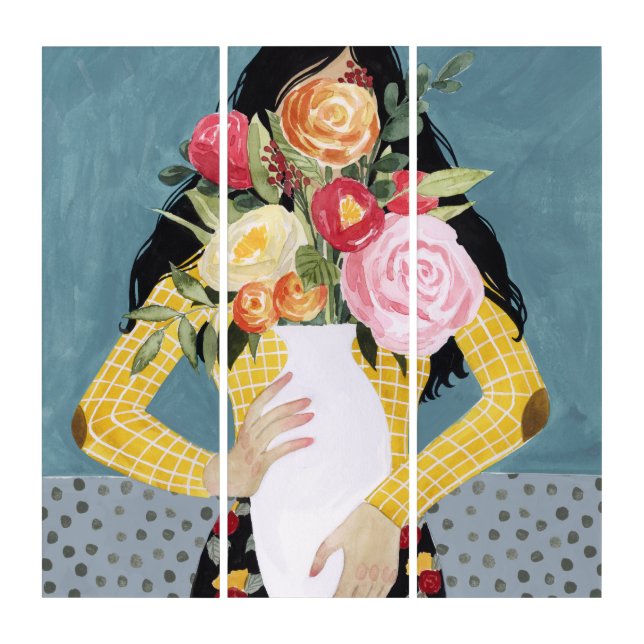 Flower Vase Girl Triptych (Front)