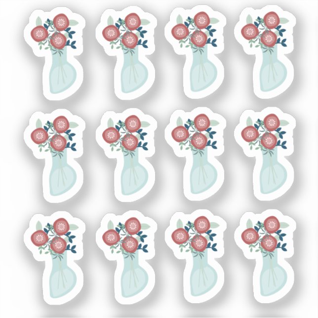 Flower Vase Greenery Planner Sticker Set (Front)
