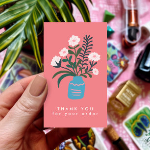 FLOWER VASE QR Code Order Thank You Custom Business Card