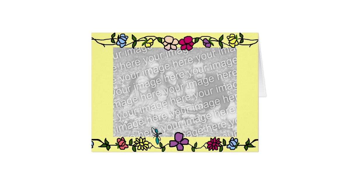 Flower vine frame template card | Zazzle