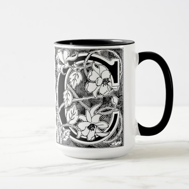 Flower Vine Letter 'C' - Mug (Right)