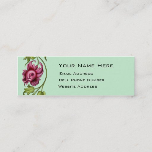 Customizable Flower Vine Skinny Profile Card Business Cards