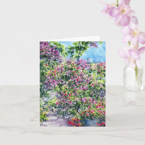 Flower Walk Mothers Day Folded Greeting Card