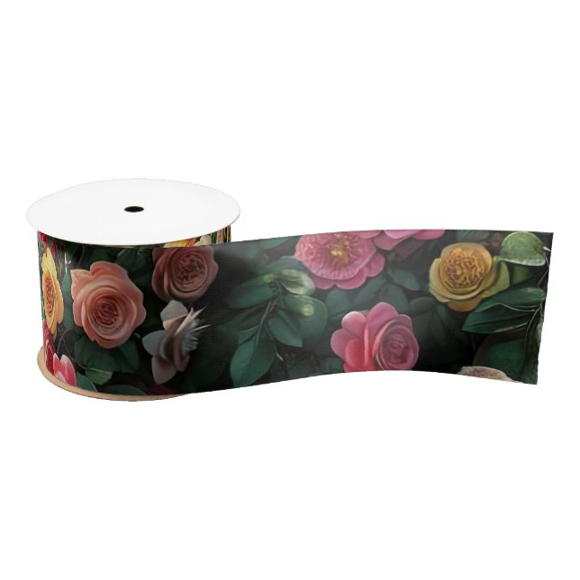 flower wall satin ribbon (Spool)