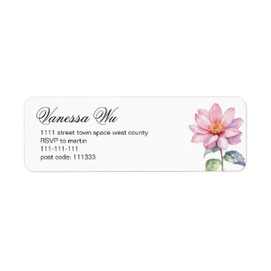 flower water color painting return adress label