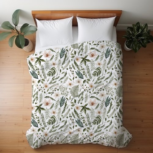 Flower Watercolor Floral Botanical Pattern Duvet Cover