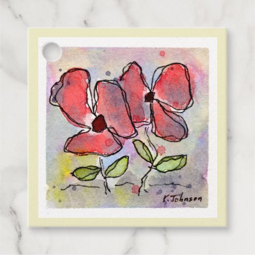 Flower Watercolor Gift Tag