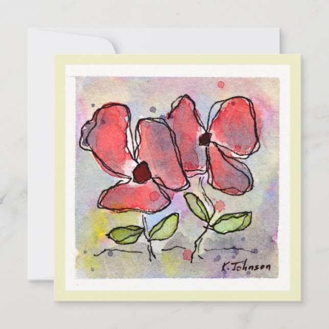 Flower Watercolor Greeting Card (Front)