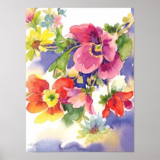 flower watercolor print