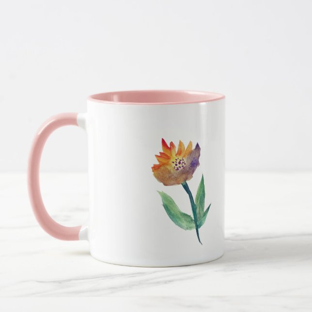 Flower Watercolor  Ringer Combo Mug (Left)