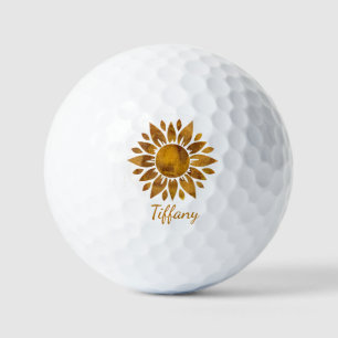 Flower watercolor sunshine yellow orange saturated golf balls
