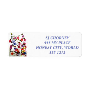 FLOWER WATERING CAN RETURN ADDRESS LABELS