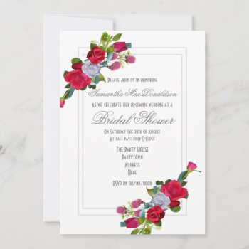 Flower Wedding Bouquet Bridal Shower Invitation by personalized_wedding at Zazzle