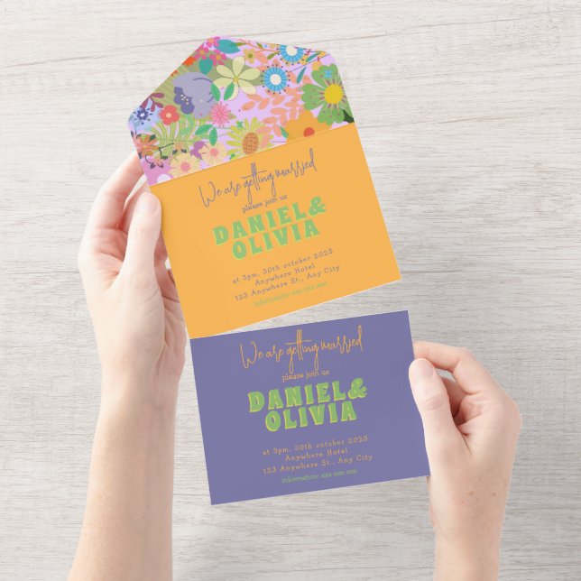 Flower Wedding Bridal Shower All In One Invitation (Tearaway)