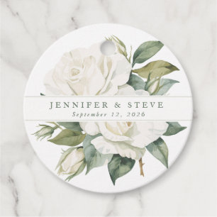 Flower Wedding Circle Gift Tags