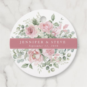 Flower Wedding Circle Gift Tags