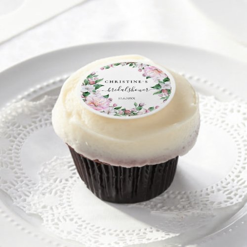 Flower Wedding  Edible Frosting Rounds