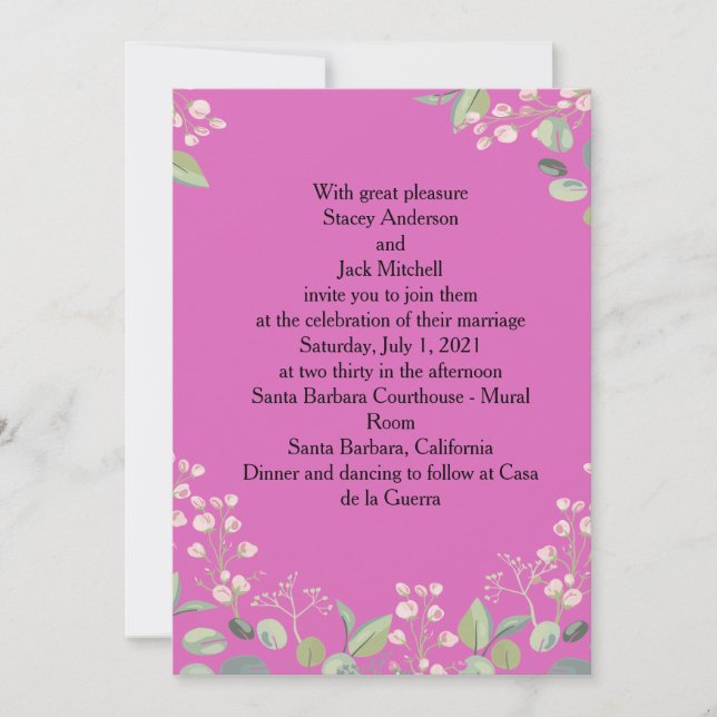 Flower wedding invitation (Front)